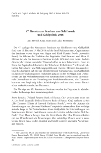47. Konstanzer Seminar zur Geldtheorie und Geldpolitik 2016