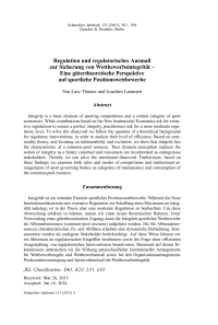Regulation und regulatorisches Ausmaß zur Sicherung von Wettbewerbsintegrität – Eine gütertheoretische Perspektive auf sportliche Positionswettbewerbe