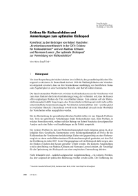 Evidenz für Risikoselektion und Anmerkungen zum optimalen Risikopool