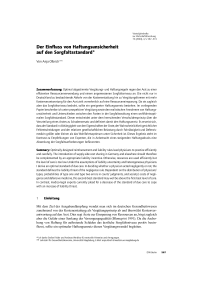 Der Einfluss von Haftungsunsicherheit auf den Sorgfaltsstandard