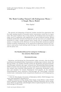The Bank Lending Channel with Endogenous Money - A Simple Macro Model