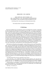 Der Einfluss des Bundes auf die Ausführung von Geldleistungsgesetzen im Rahmen der Bundesauftragsverwaltung. Das Beispiel der Anordnung von Stichprobenkontrollen