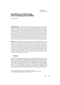 Der Einfluss der Arzthonorierung auf die Anwendung neuer Techniken