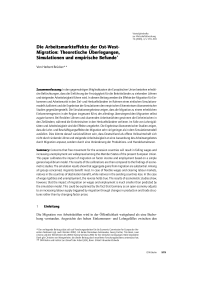Die Arbeitsmarkteffekte der Ost-West-Migration: Theoretische Überlegungen, Simulationen und empirische Befunde