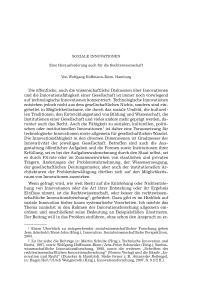 Soziale Innovation. Eine Herausforderung auch für die Rechtswissenschaft