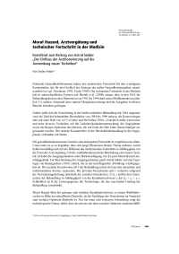 Moral Hazard, Arztvergütung und technischer Fortschritt in der Medizin