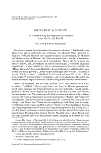 Popularität als Prinzip. Die Neuerfindung der englischen Monarchie unter Karl I. und Karl II.