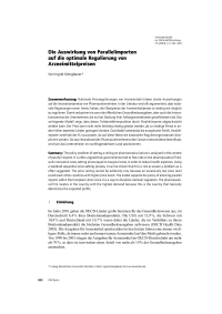 Die Auswirkung von Parallelimporten auf die optimale Regulierung von Arzneimittelpreisen