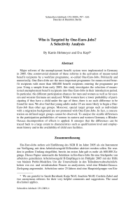 Who is Targeted by One-Euro-Jobs? A Selectivity Analysis