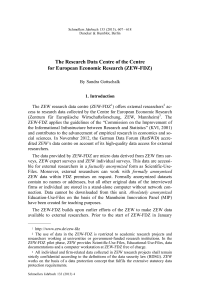 The Research Data Centre of the Centre for European Economic Research (ZEW-FDZ)