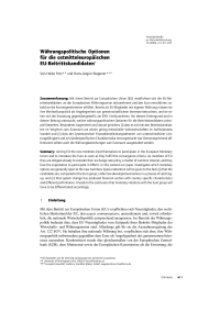 Währungspolitische Optionen für die ostmitteleuropäischen EU-Beitrittskandidaten