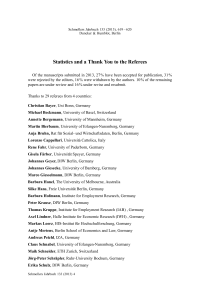 Statistics and a Thank You to the Referees