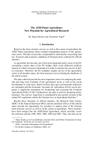 The AFiD-Panel Agriculture: New Potential for Agricultural Research