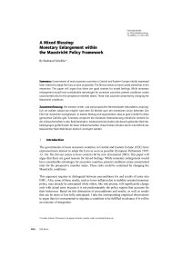 A Mixed Blessing: Monetary Enlargement within the Maastricht Policy Framework
