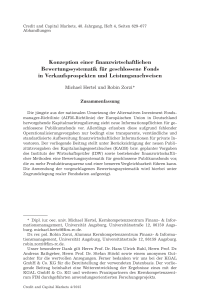 Konzeption einer finanzwirtschaftlichen Bewertungssystematik für geschlossene Fonds in Verkaufsprospekten und Leistungsnachweisen