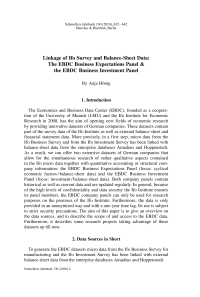 Linkage of Ifo Survey and Balance-Sheet Data: The EBDC Business Expectations Panel & the EBDC Business Investment Panel