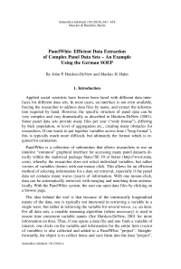 PanelWhiz: Efficient Data Extraction of Complex Panel Data Sets – An Example Using the German SOEP