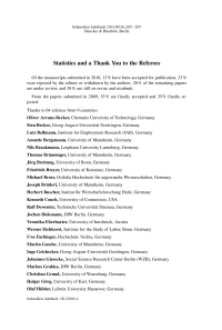 Statistics and a Thank You to the Referees