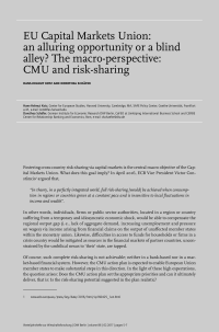 EU Capital Markets Union: an alluring opportunity or a blind alley? The macro-perspective: CMU and risk-sharing