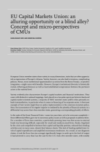 EU Capital Markets Union: an alluring opportunity or a blind alley? Concept and micro-perspectives of CMUs