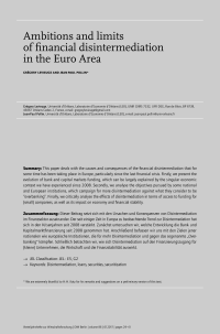 Ambitions and limits of financial disintermediation in the Euro Area