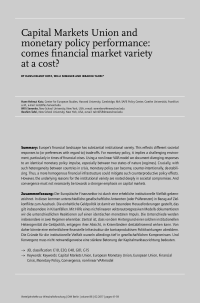 Capital Markets Union and monetary policy performance: comes financial market variety at a cost?