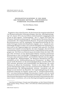 Reichsgründungsfeiern in der Krise der Weimarer Republik – Positionierung führender Staatsrechtslehrer