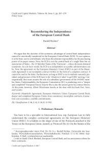 Reconsidering the Independence of the European Central Bank