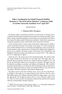 Policy Coordination for Global Financial Stability Remarks at "The ECB and Its Watchers" Conference Held in Goethe-University Frankfurt on 6th April 2017