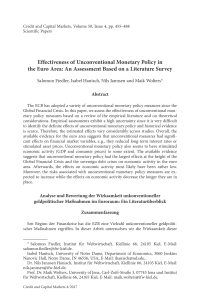 Effectiveness of Unconventional Monetary Policy in the Euro Area: An Assessment Based on a Literature Survey