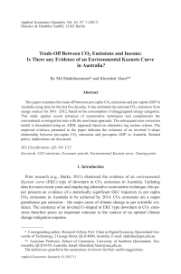 Trade-Off Between CO2 Emissions and Income: Is There any Evidence of an Environmental Kuznets Curve in Australia?