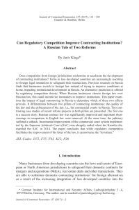 Can Regulatory Competition Improve Contracting Institutions? A Russian Tale of Two Reforms