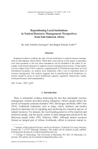 Repositioning Local Institutions in Natural Resource Management: Perspectives from Sub-Saharan Africa