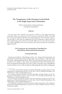 The Transparency of the European Central Bank in the Single Supervisory Mechanism