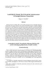 Leadership by Default: The ECB and the Announcement of Outright Monetary Transactions
