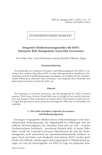 Integrative Risikosteuerungsansätze für KMU: Enterprise Risk Management versus Risk Governance