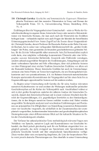 Christoph Garstka: Geschichte und kommunistische Gegenwart. Historiosophische Positionen und ihre narrative Präsentation in Essay und Roman der Volksrepublik Polen