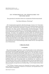 Die Unterscheidung von öffentlichem und privatem Recht