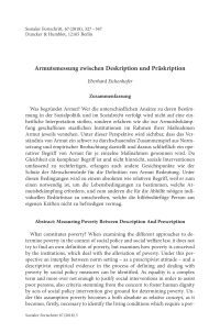 Armutsmessung zwischen Deskription und Präskription