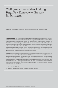 Zielfiguren finanzieller Bildung: Begriffe – Konzepte – Herausforderungen