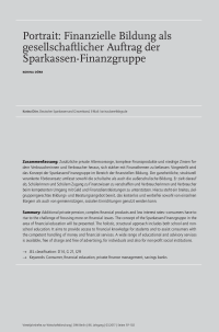 Portrait: Finanzielle Bildung als gesellschaftlicher Auftrag der Sparkassen-Finanzgruppe