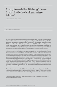 Statt "finanzieller Bildung„ besser Statistik-Methodenkenntnisse lehren