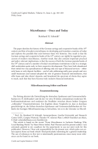 Microfinance – Once and Today