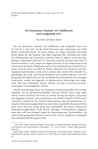 48. Konstanzer Seminar zur Geldtheorie und Geldpolitik 2017