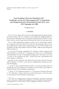 Nach Frankfurt 2010 nun Mannheim 2017 – Eindrücke von der EFA-Jahrestagung 2017 in Mannheim und Erfolge deutscher Hochschulen bei den DGF- und EFA-Tagungen seit 2009