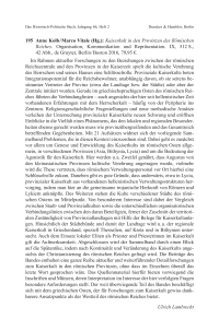 Anne Kolb / Marco Vitale (Hg.): Kaiserkult in den Provinzen des Römischen
Reiches