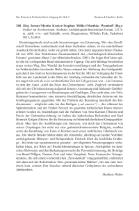 Jörg Jarnut / Martin Kroker / Stephan Müller / Matthias Wemhoff (Hg.):
Gräber im Kirchenraum