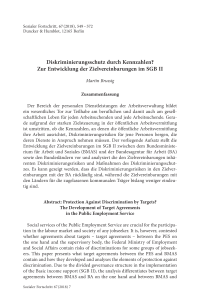 Diskriminierungsschutz durch Kennzahlen? Zur Entwicklung der Zielvereinbarungen im SGB II