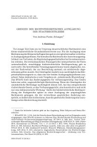 Grenzen der rechtstheoretischen Aufklärung der Staatsrechtslehre