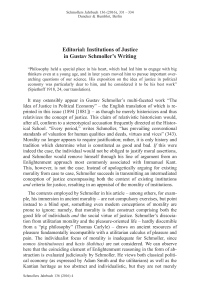 Editorial: Institutions of Justice in Gustav Schmoller’s Writing